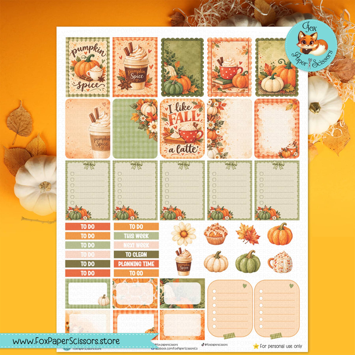 Pumpkin Spice | Printable Weekly Kit 7x9 VL