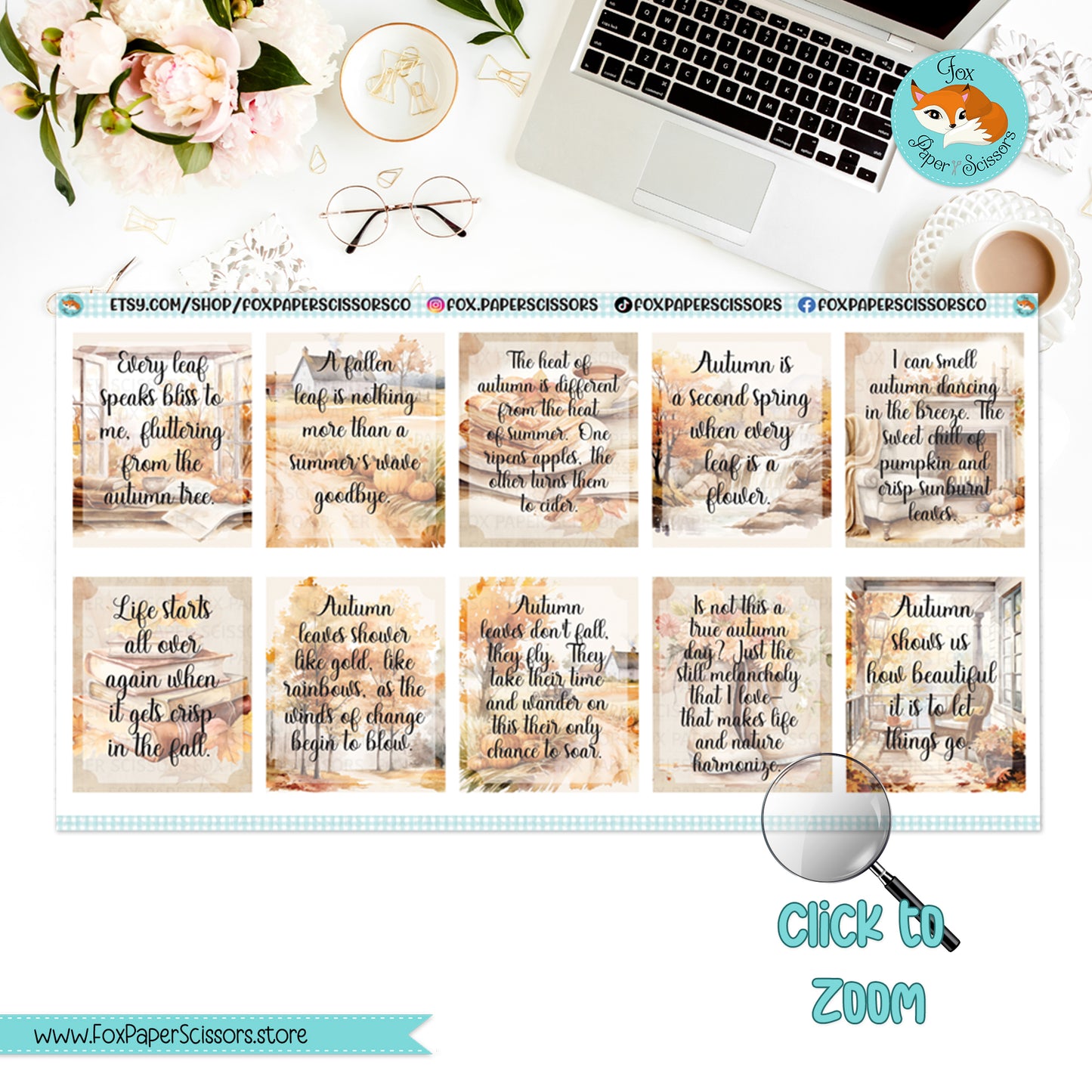 Cozy Autumn Inspirational Stickers
