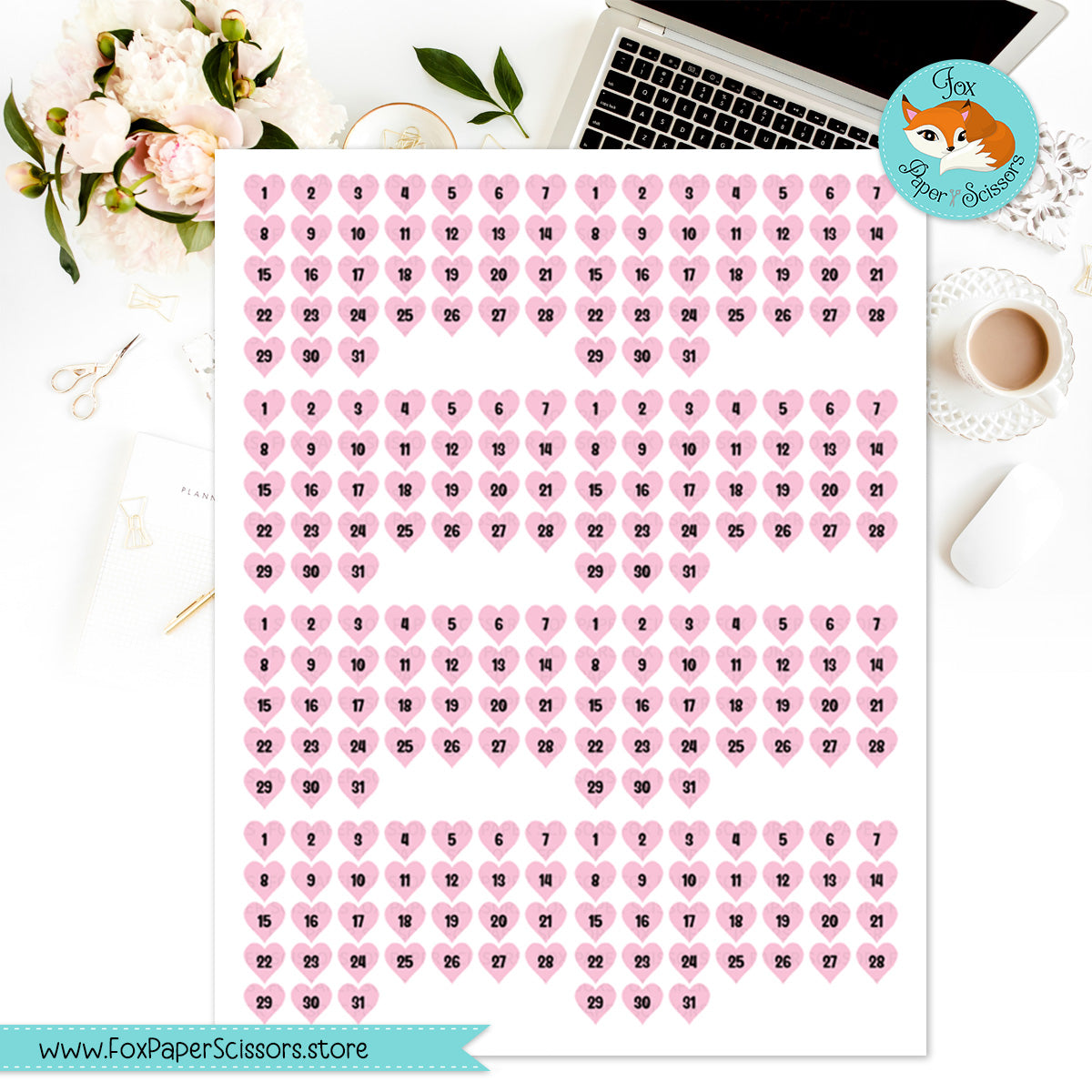 Neon Pastel Rainbow (Hearts) | Days of the Week Printable Planner Stickers