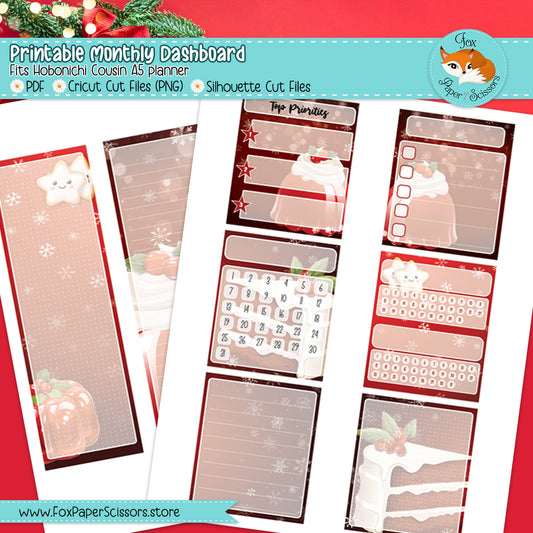 Christmas Treats | Hobonichi Printable Monthly Dashboard