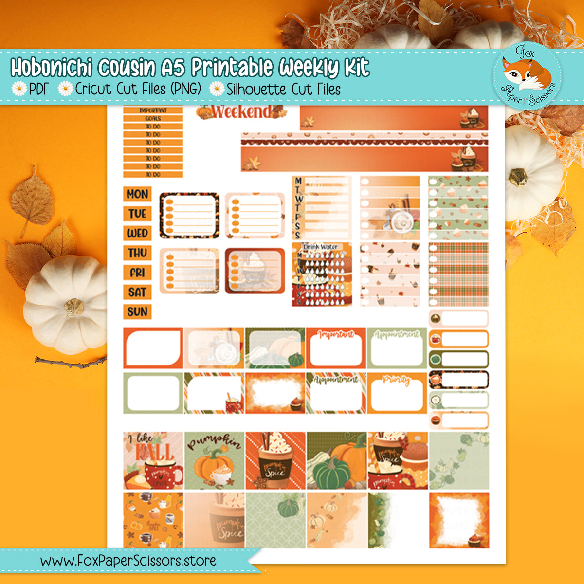 Pumpkin Spice | Hobonichi Printable Weekly Kit