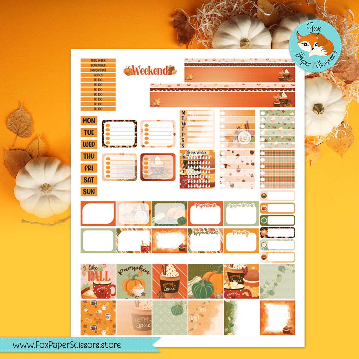 Pumpkin Spice | Hobonichi Printable Weekly Kit