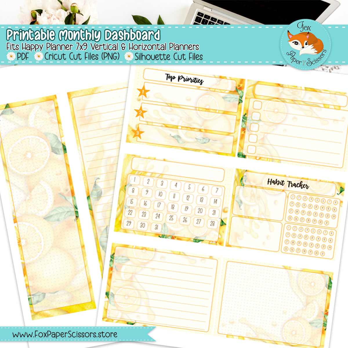 Lemonade | HP Printable Monthly Dashboard