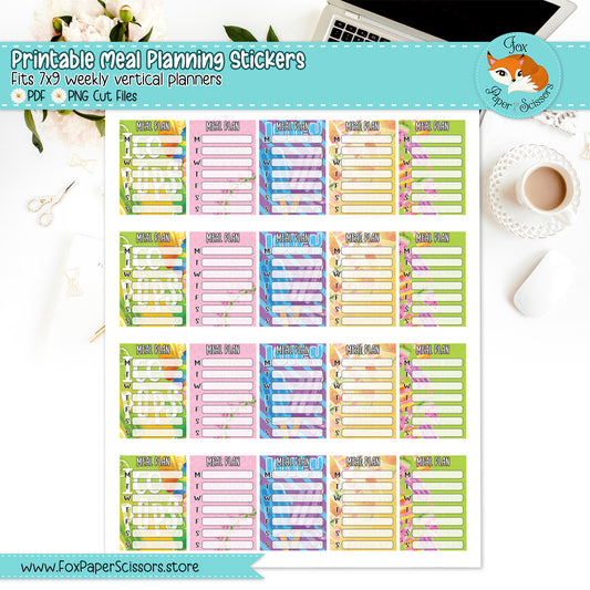 Popsicles | Printable Meal Planner Stickers 7x9 VL