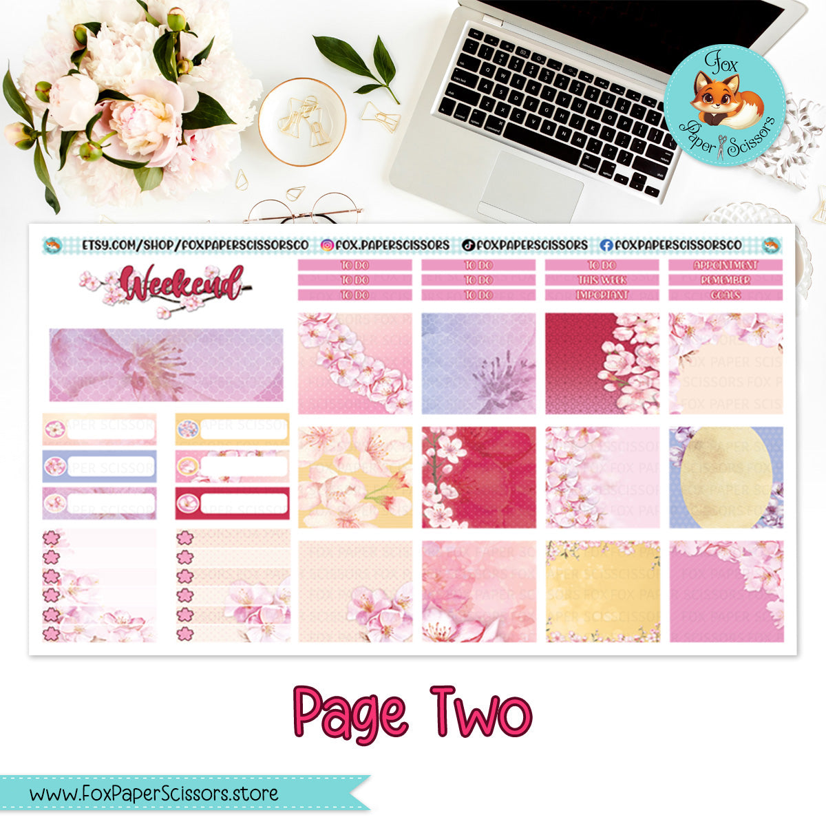 Cherry Blossom/Sakura | Hobonichi Cousin Weekly Planner Sticker Kit