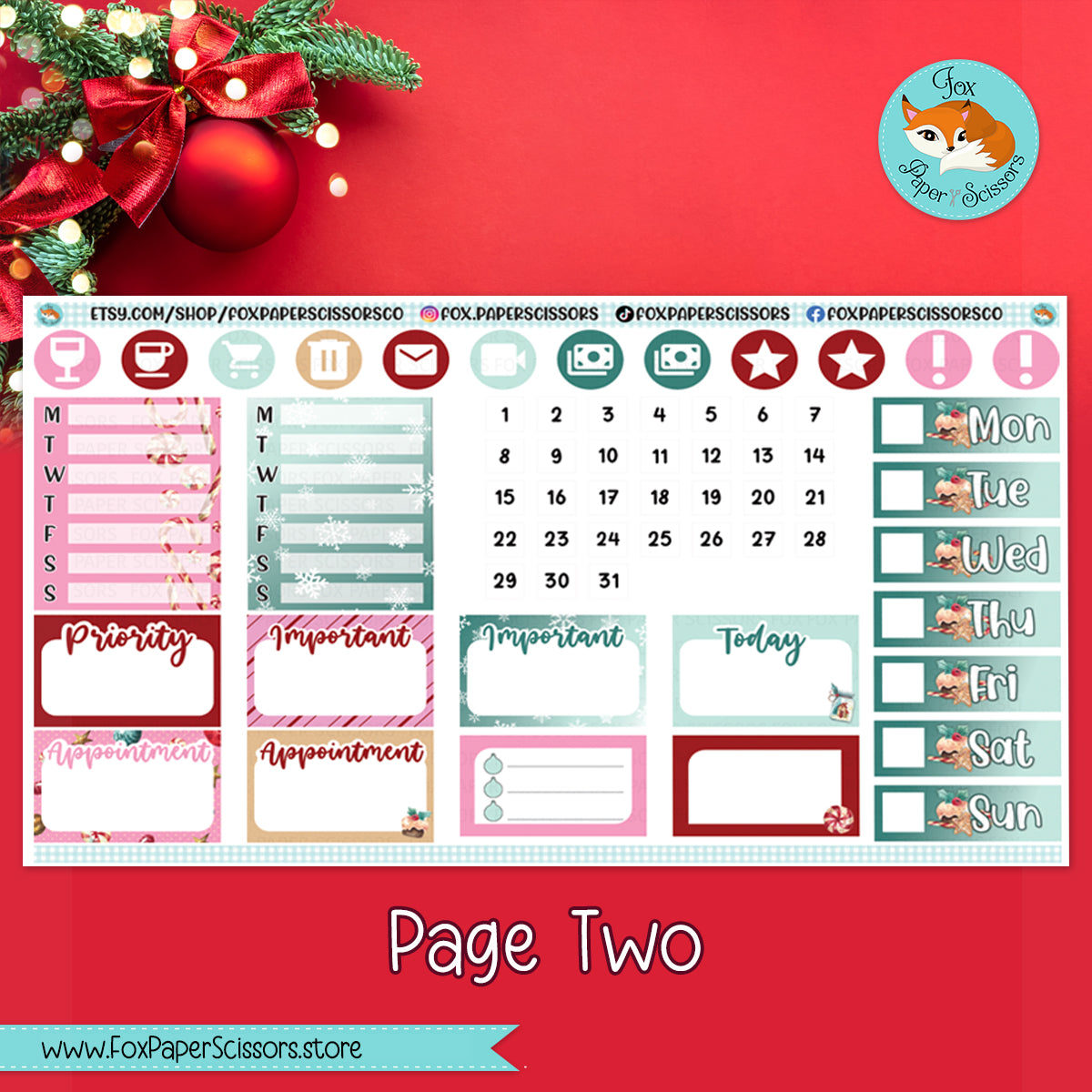 Magical Christmas | Weekly Planner Sticker Kit 7x9 VL