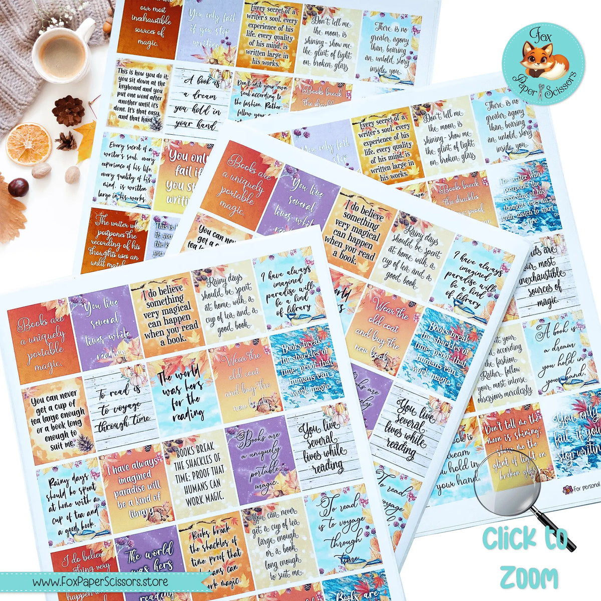 Fall/Autumn | Printable Writer Inspiration Stickers