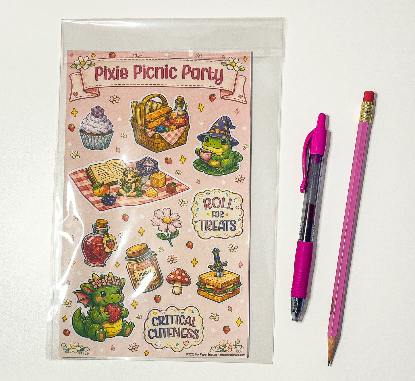 Pixie Picnic Party D&D Sticker Sheet