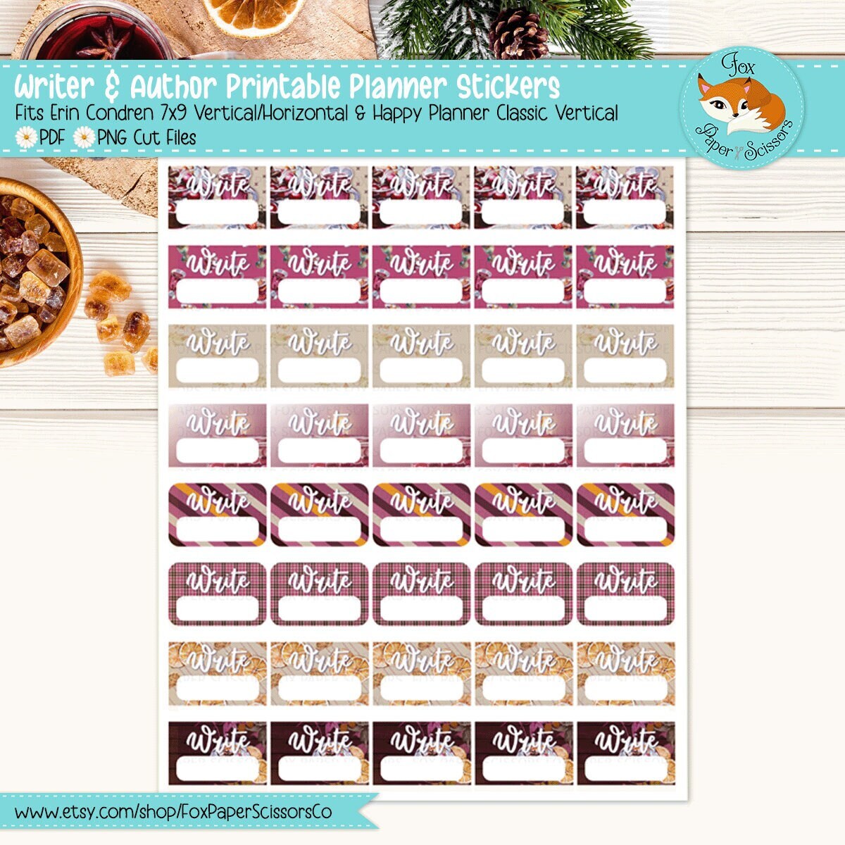 Mulled Wine | Printable Writer Task Stickers