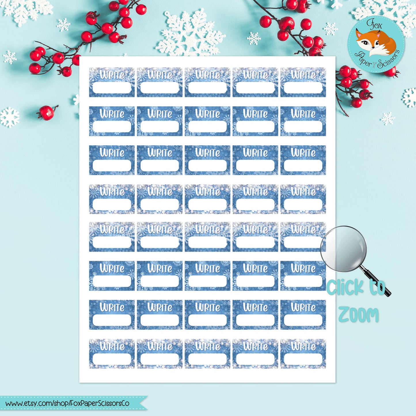 Winter Snowflake | Printable Writer Task Stickers