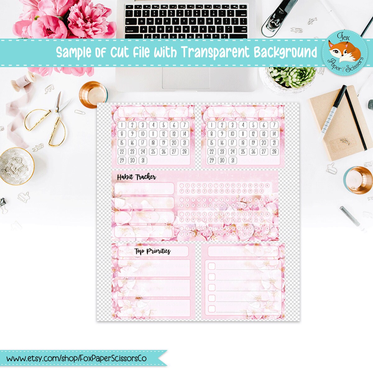 Cherry Blossom/Sakura | EC Printable Monthly Dashboard