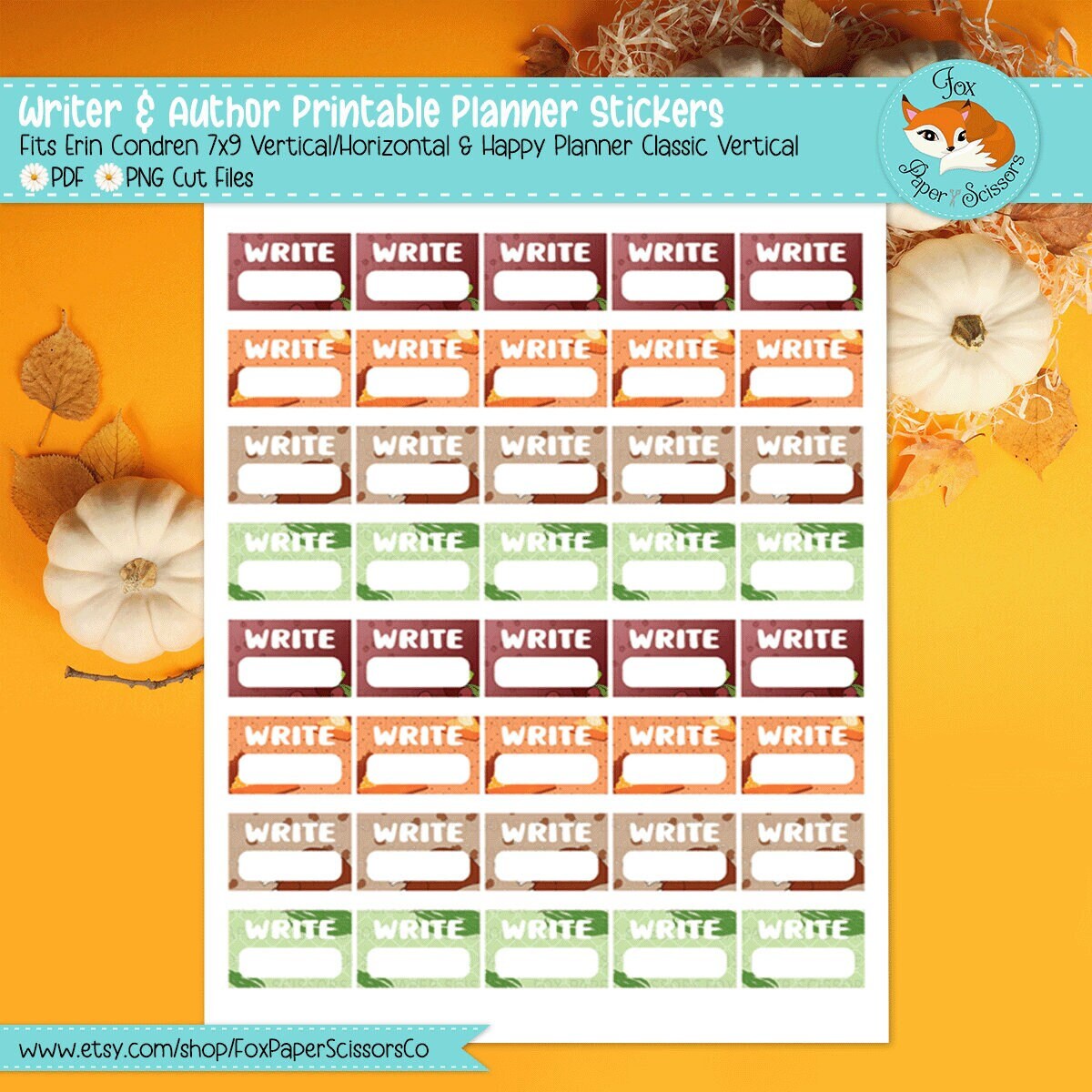 Thanksgiving Foods | Printable Writer Task Stickers