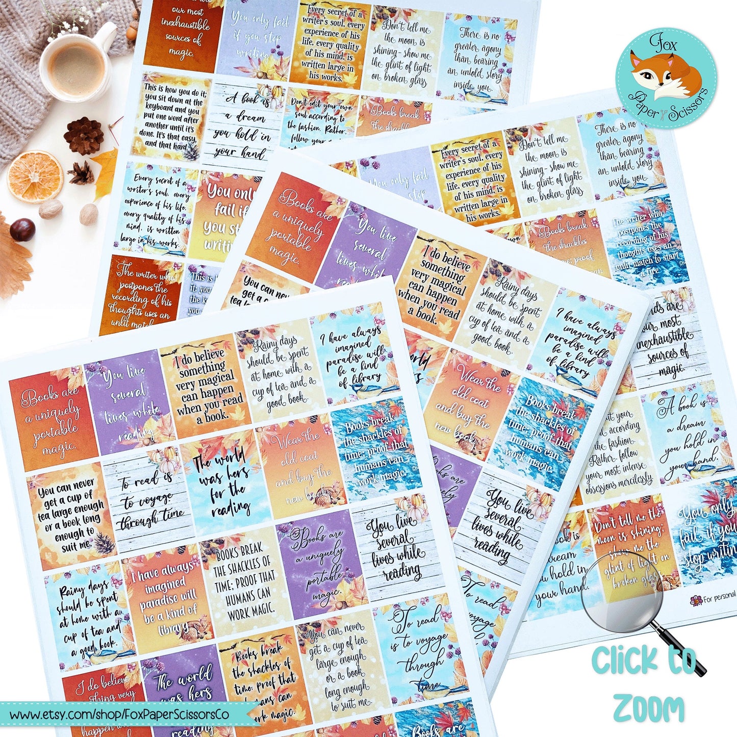 Fall/Autumn | Printable Writer Inspiration Stickers