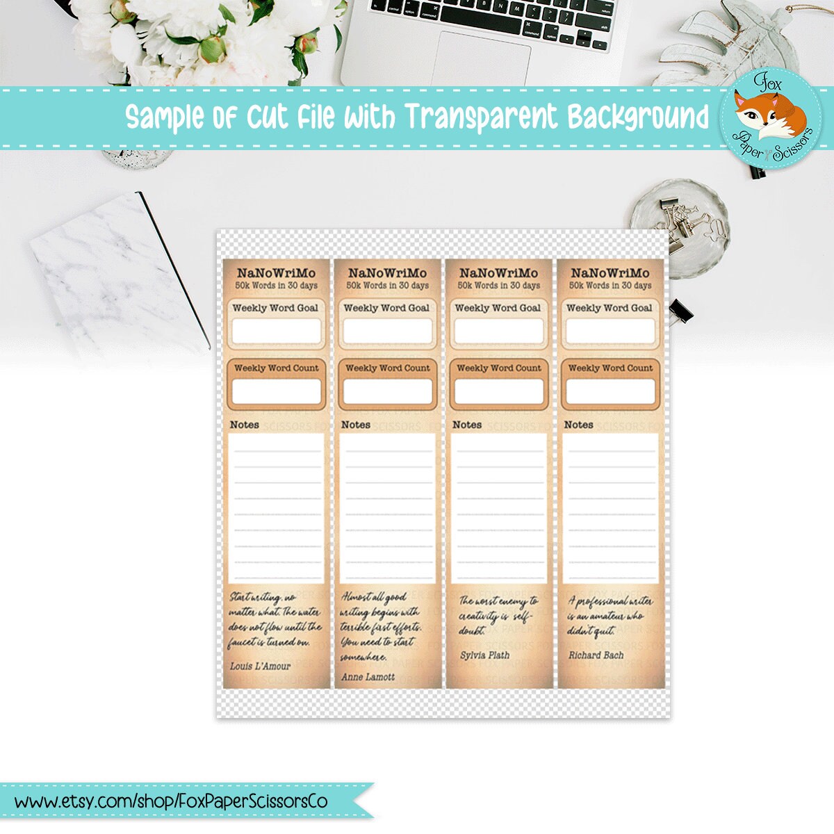 NaNoWriMo Planning Stickers | Printable Weekly Dashboard for NaNoWriMo