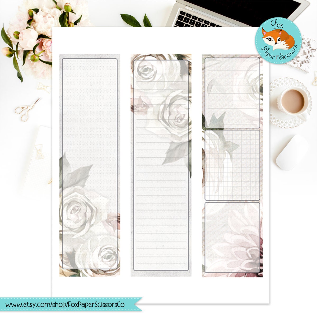 Winter Rose | HP Printable Monthly Dashboard