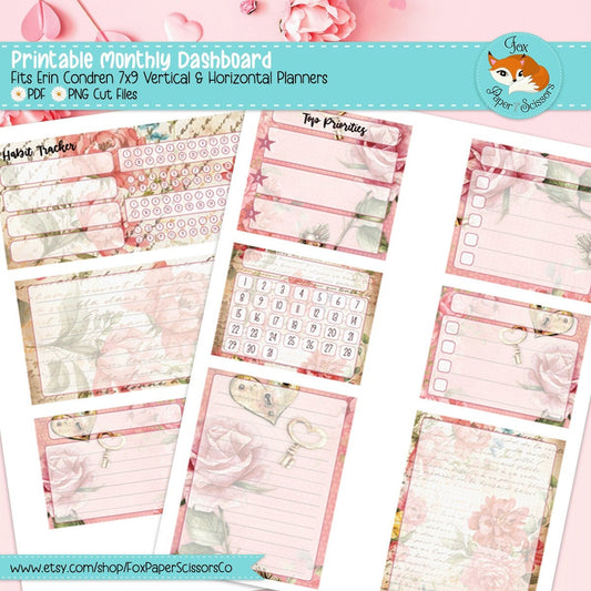 Vintage Valentine | EC Printable Monthly Dashboard