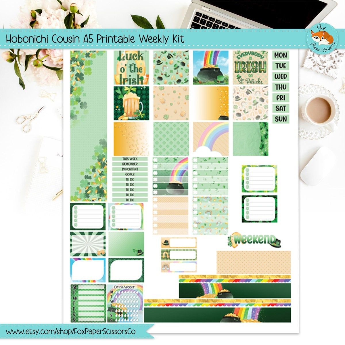 St Patrick's Day | Hobonichi Printable Weekly Kit