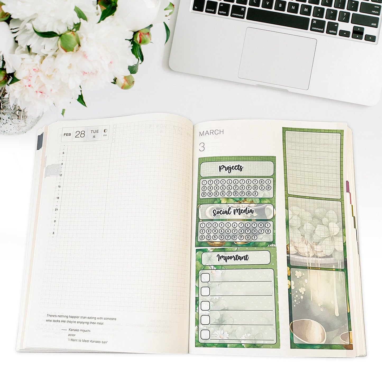 St. Patrick's Day | Hobonichi Printable Monthly Dashboard