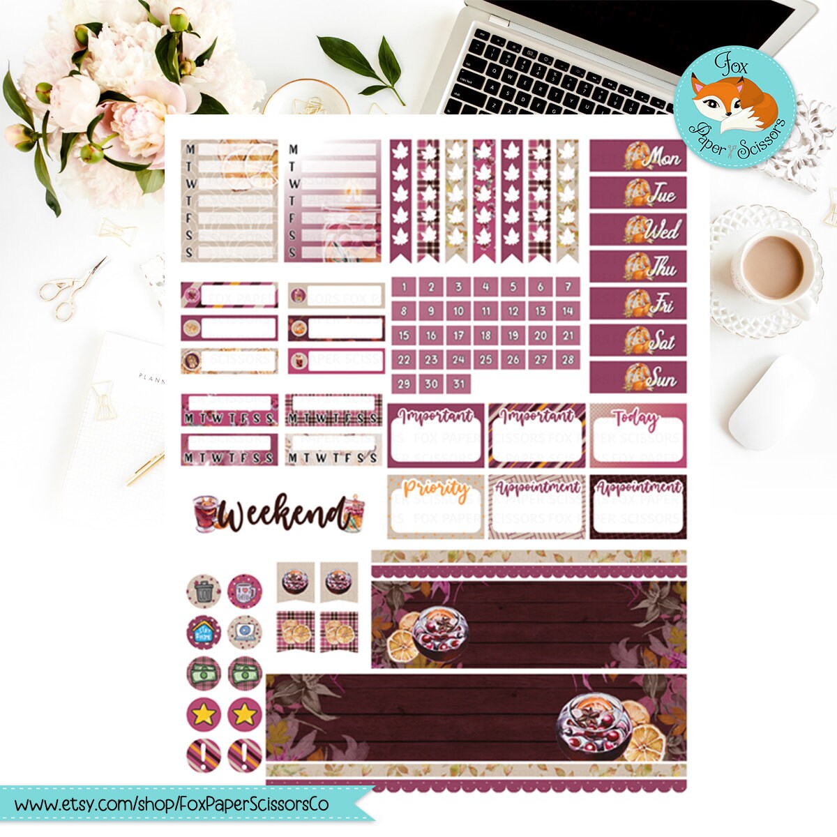 Mulled Wine | Printable Weekly Kit 7x9 VL