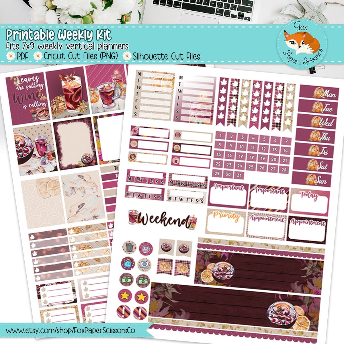 Mulled Wine | Printable Weekly Kit 7x9 VL