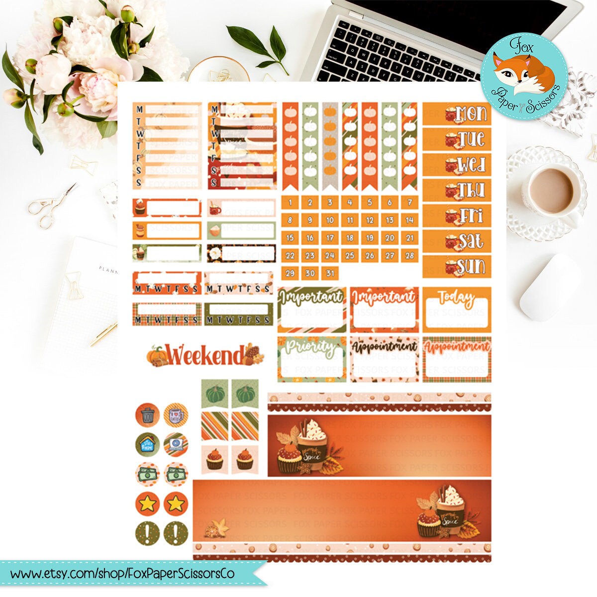 Pumpkin Spice | Printable Weekly Kit 7x9 VL