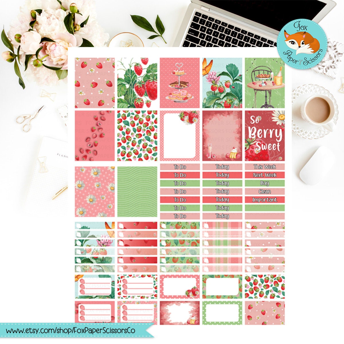 Strawberry | Printable Weekly Kit 7x9 VL