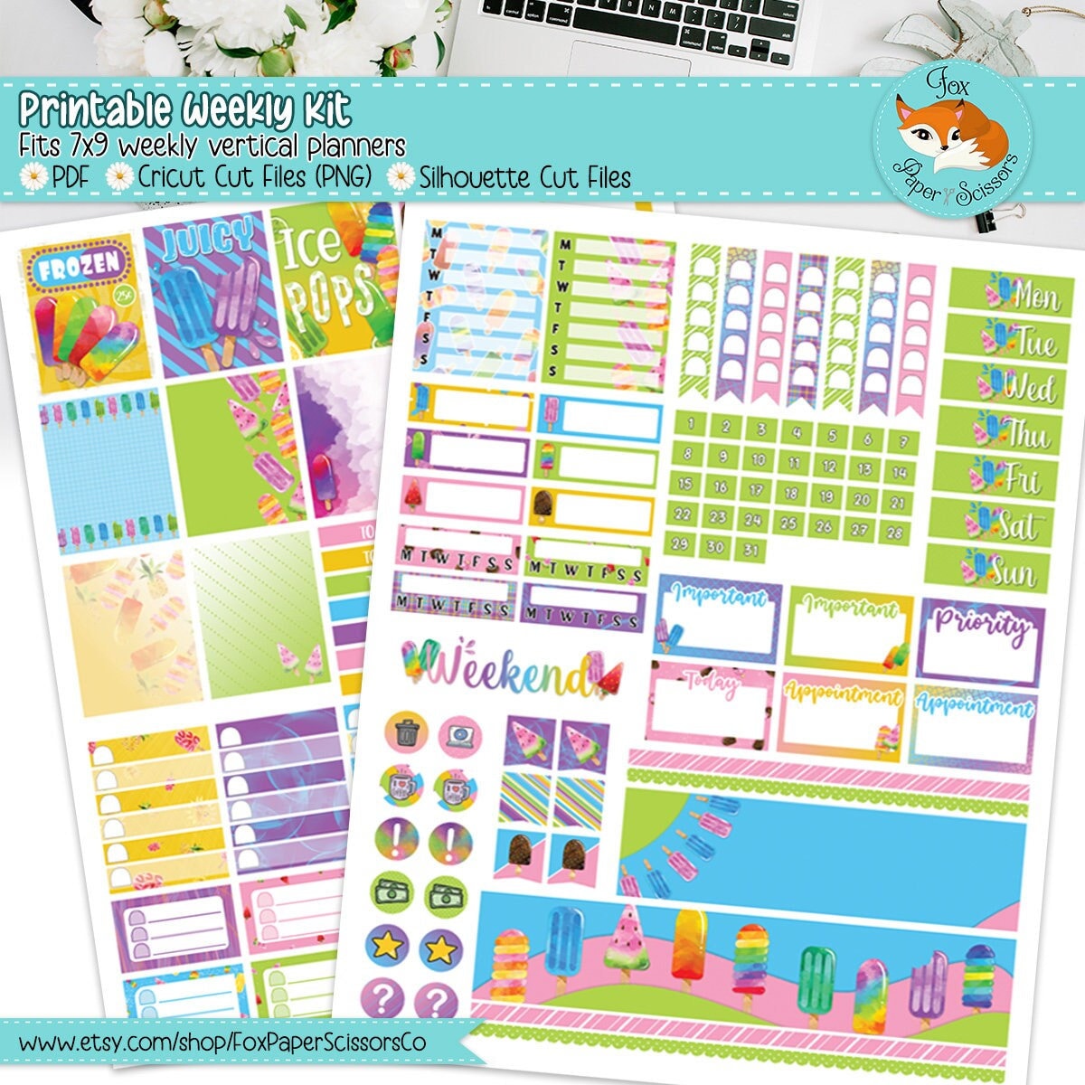 Popsicles | Printable Weekly Kit 7x9 VL