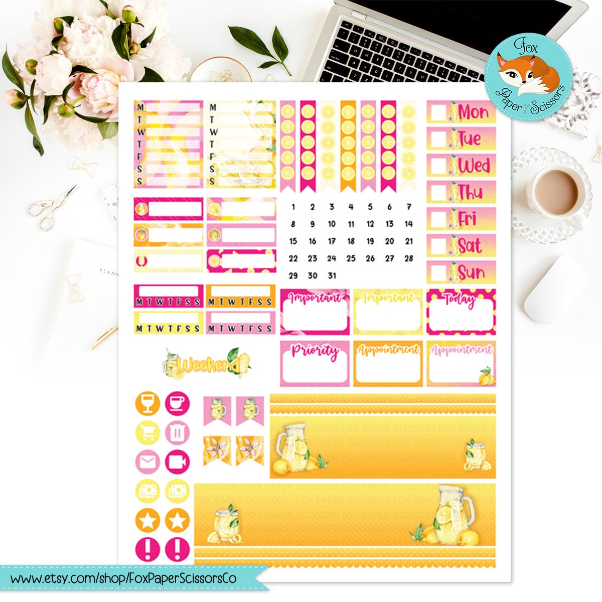 Lemonade | Printable Weekly Kit 7x9 VL