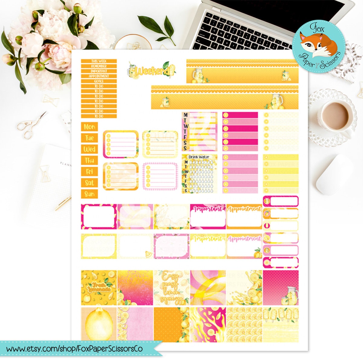 Lemonade | Hobonichi Printable Weekly Kit