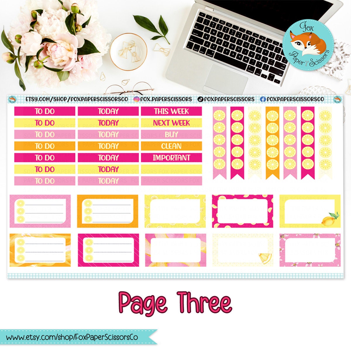 Lemonade | Weekly Planner Sticker Kit 7x9 VL