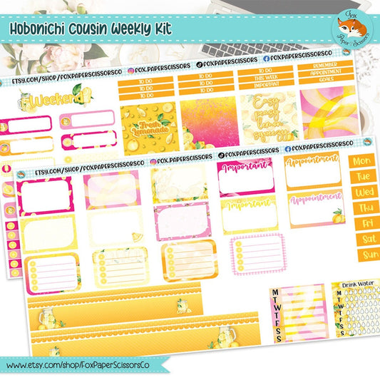 Lemonade | Hobonichi Cousin Weekly Planner Sticker Kit