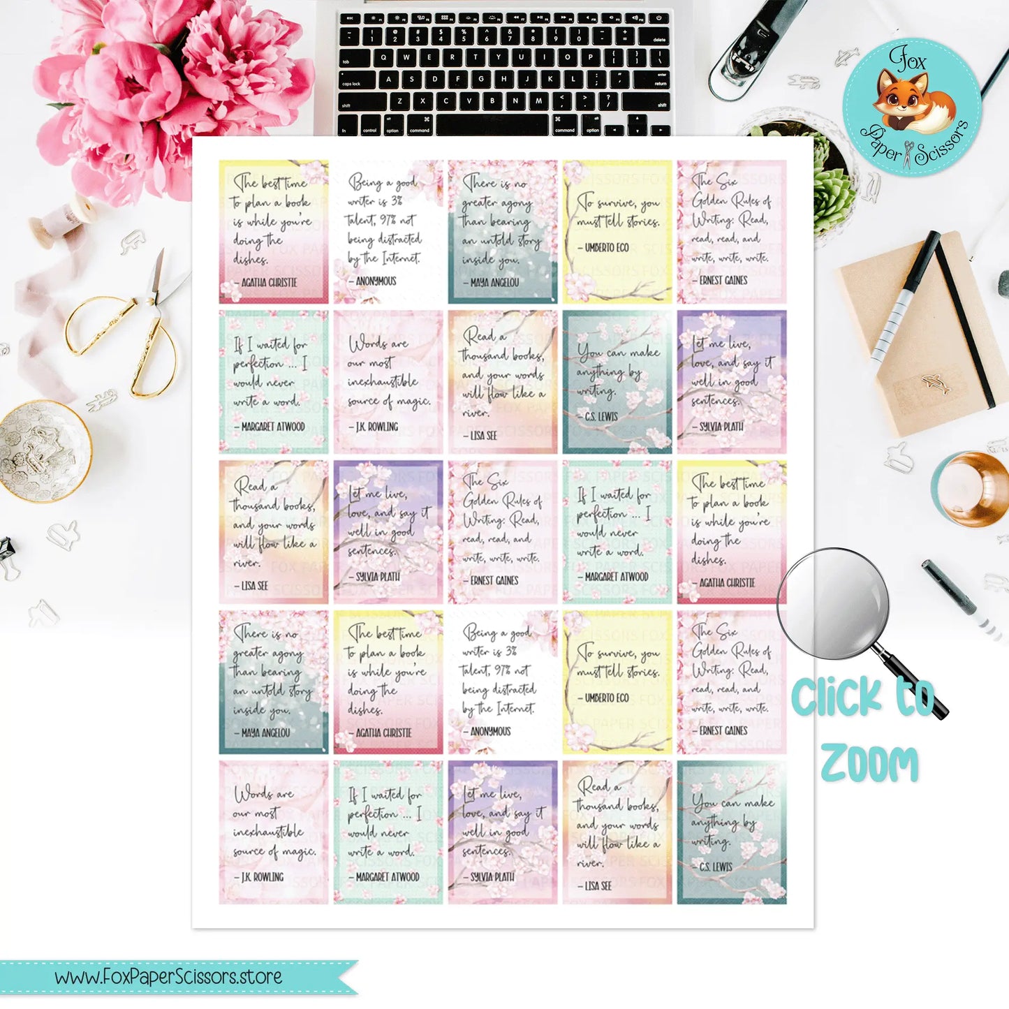 Cherry Blossom/Sakura | Printable Writer Inspiration Stickers