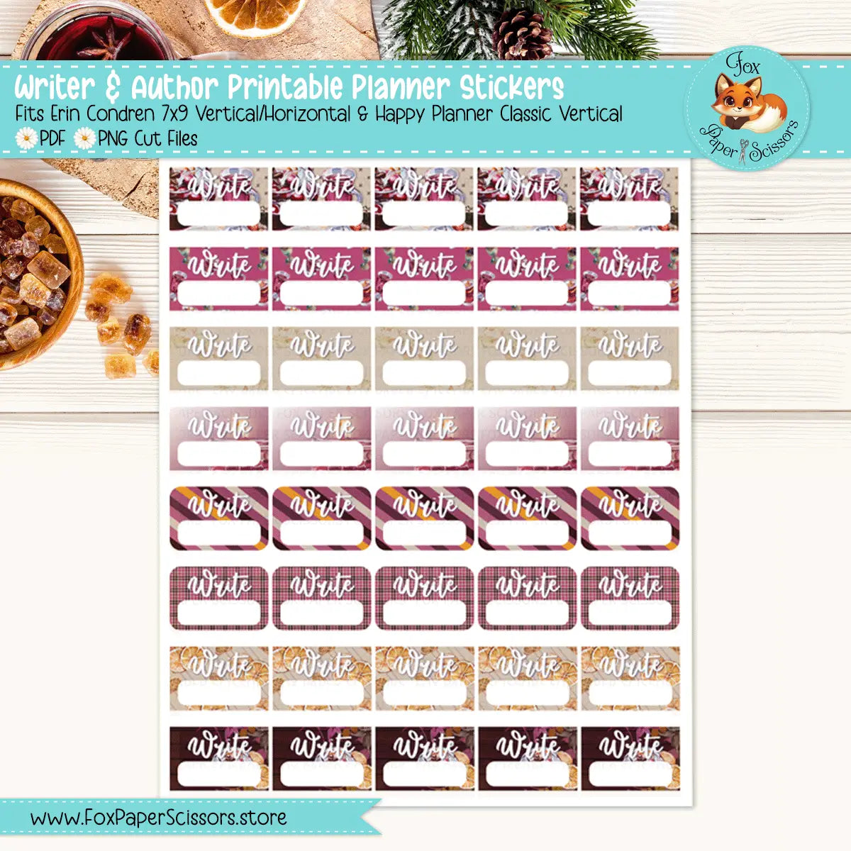 Mulled Wine | Printable Writer Task Stickers