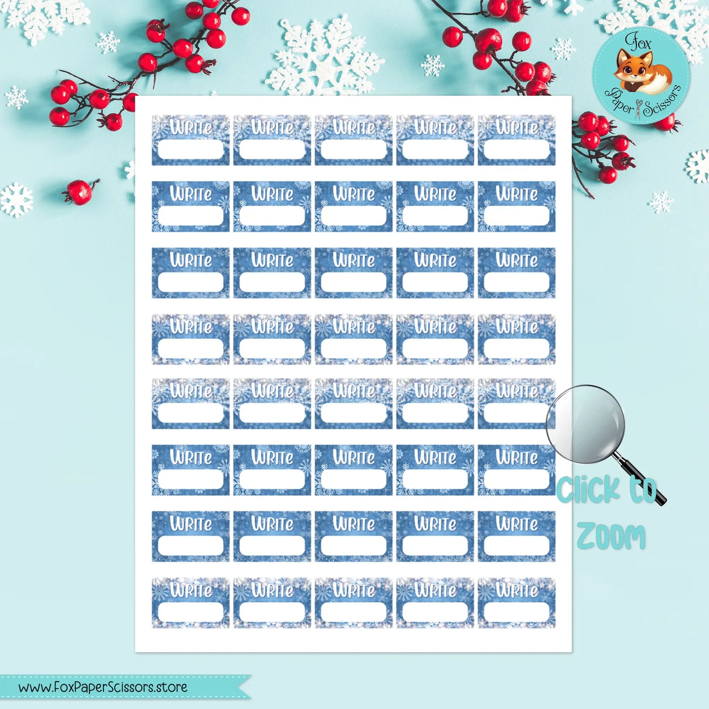 Winter Snowflake | Printable Writer Task Stickers