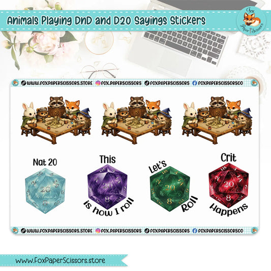 Animals Playing D&D with D20s