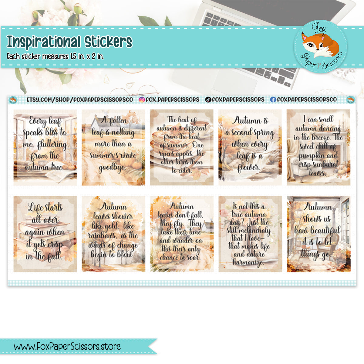 Cozy Autumn Inspirational Stickers