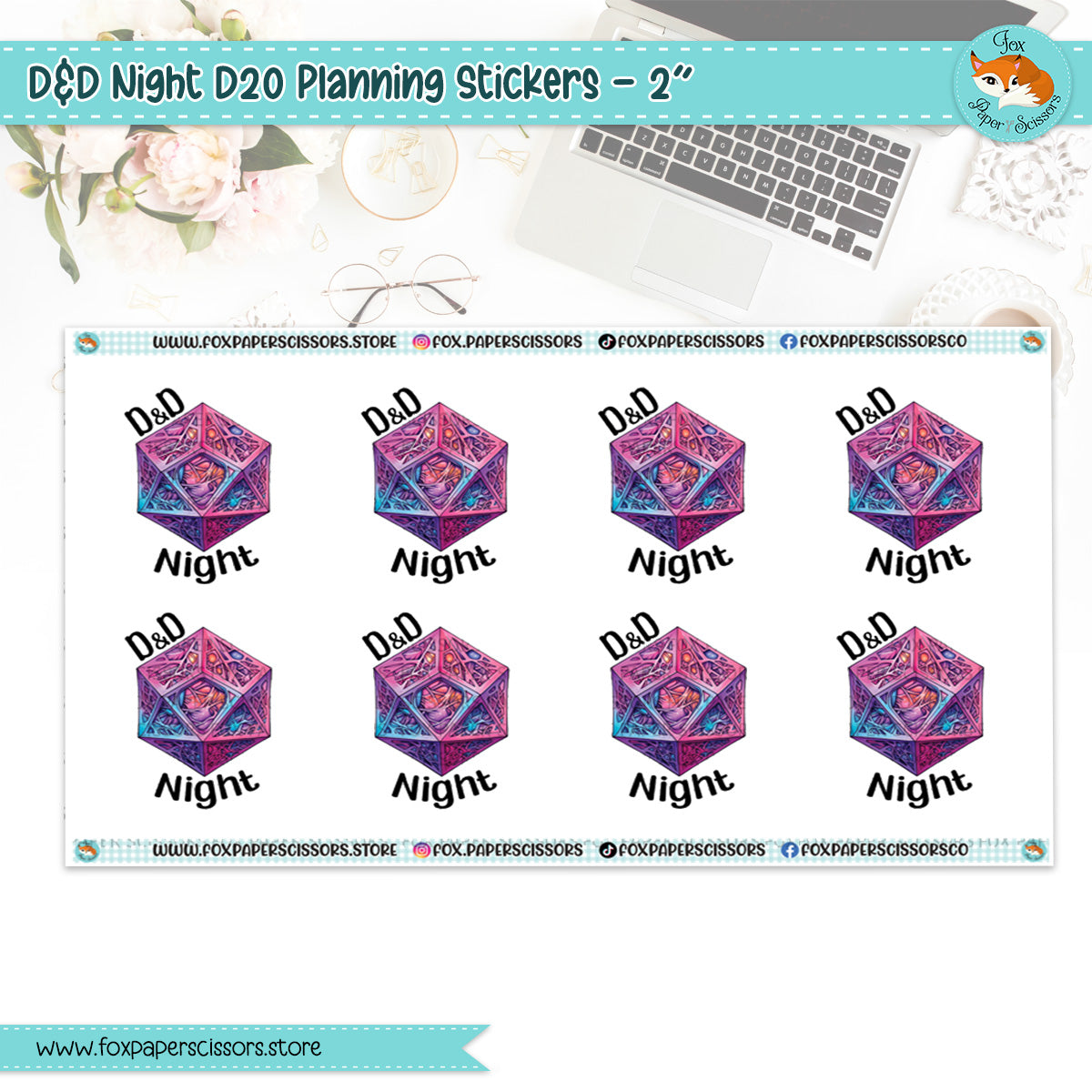 D20 D&D Planning Stickers - 2"