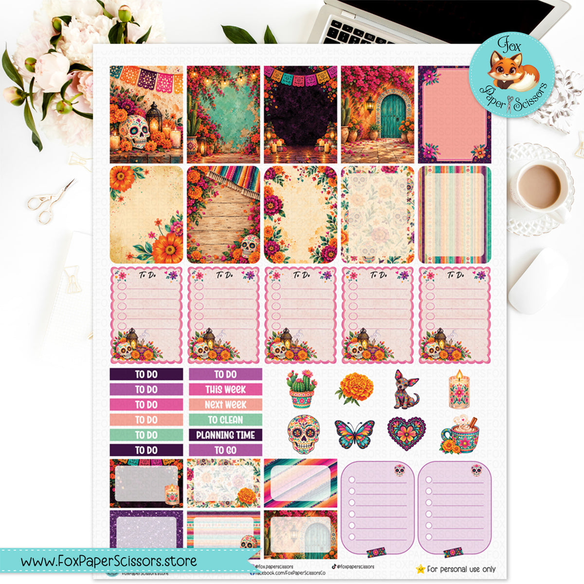 Dia de los Muertos | Day of the Dead | Printable Weekly Kit 7x9 VL
