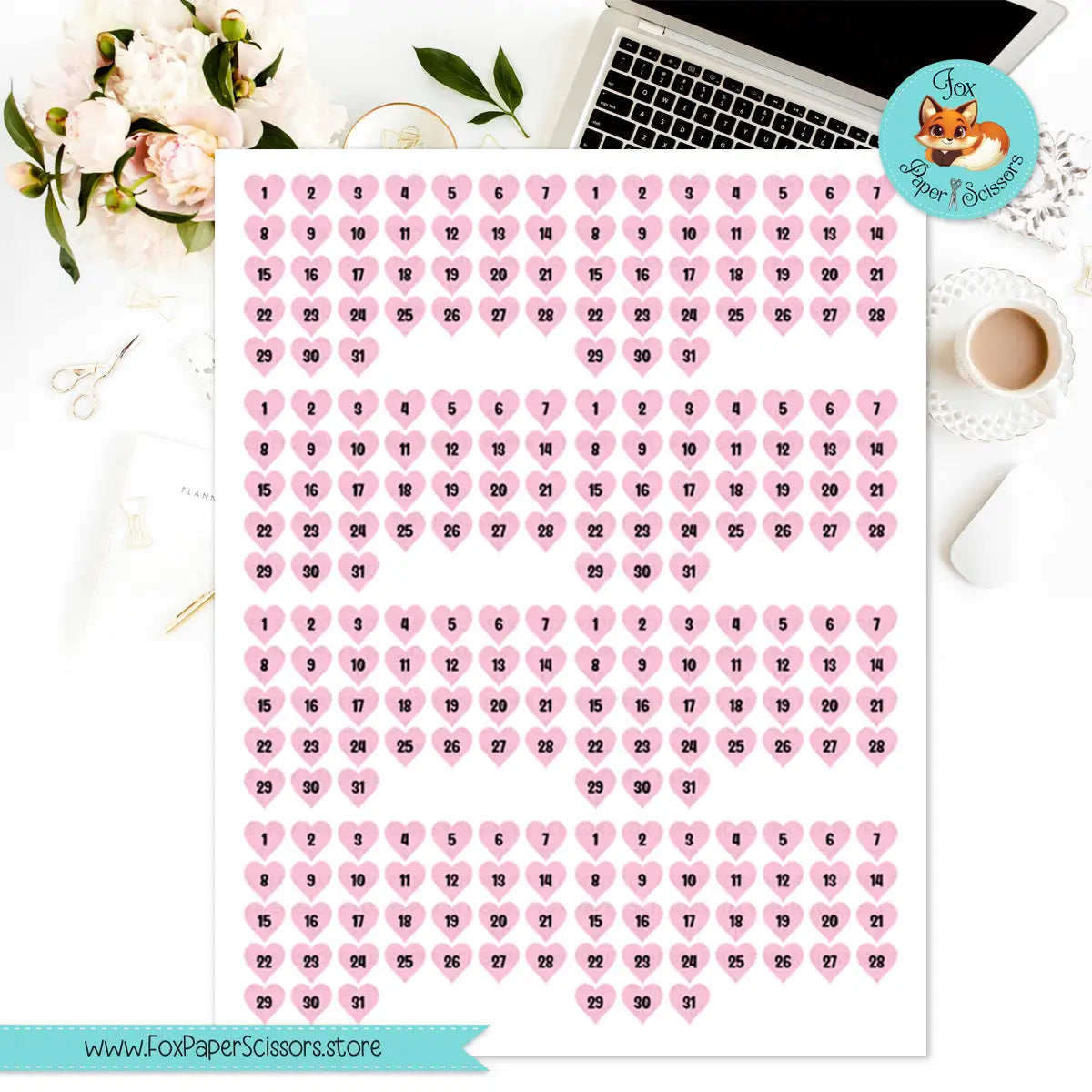 Neon Pastel Rainbow (Hearts) | Days of the Week Printable Planner Stickers