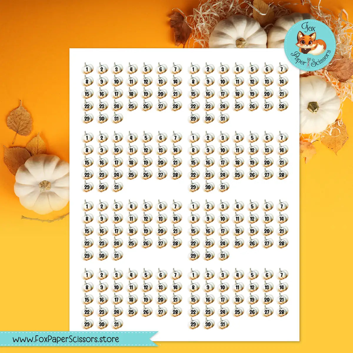 Pumpkin Spice (Pumpkins) | Days of the Week Printable Planner Stickers