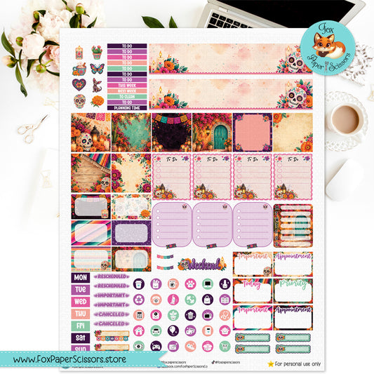 Dia de los Muertos | Day of the Dead | Hobonichi Cousin Printable Weekly Kit