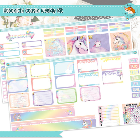 Unicorn Dreams | Hobonichi Cousin Weekly Planner Sticker Kit