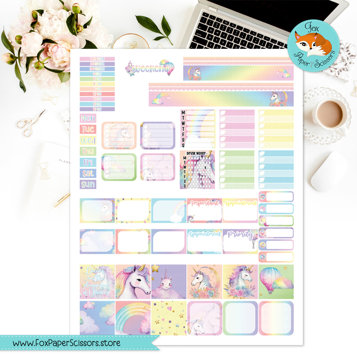 Unicorn Dreams | Hobonichi Printable Weekly Kit