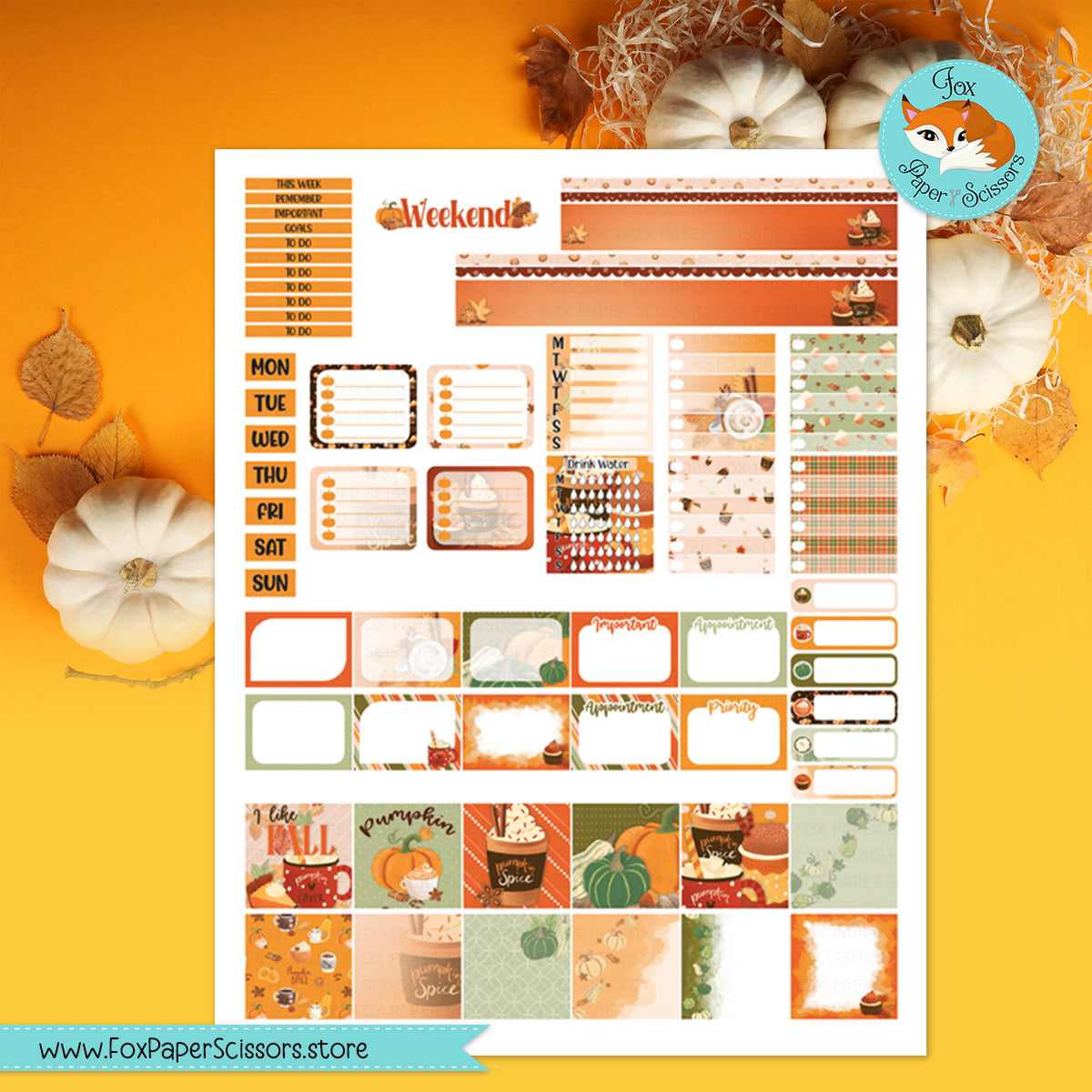 Pumpkin Spice | Hobonichi Printable Weekly Kit