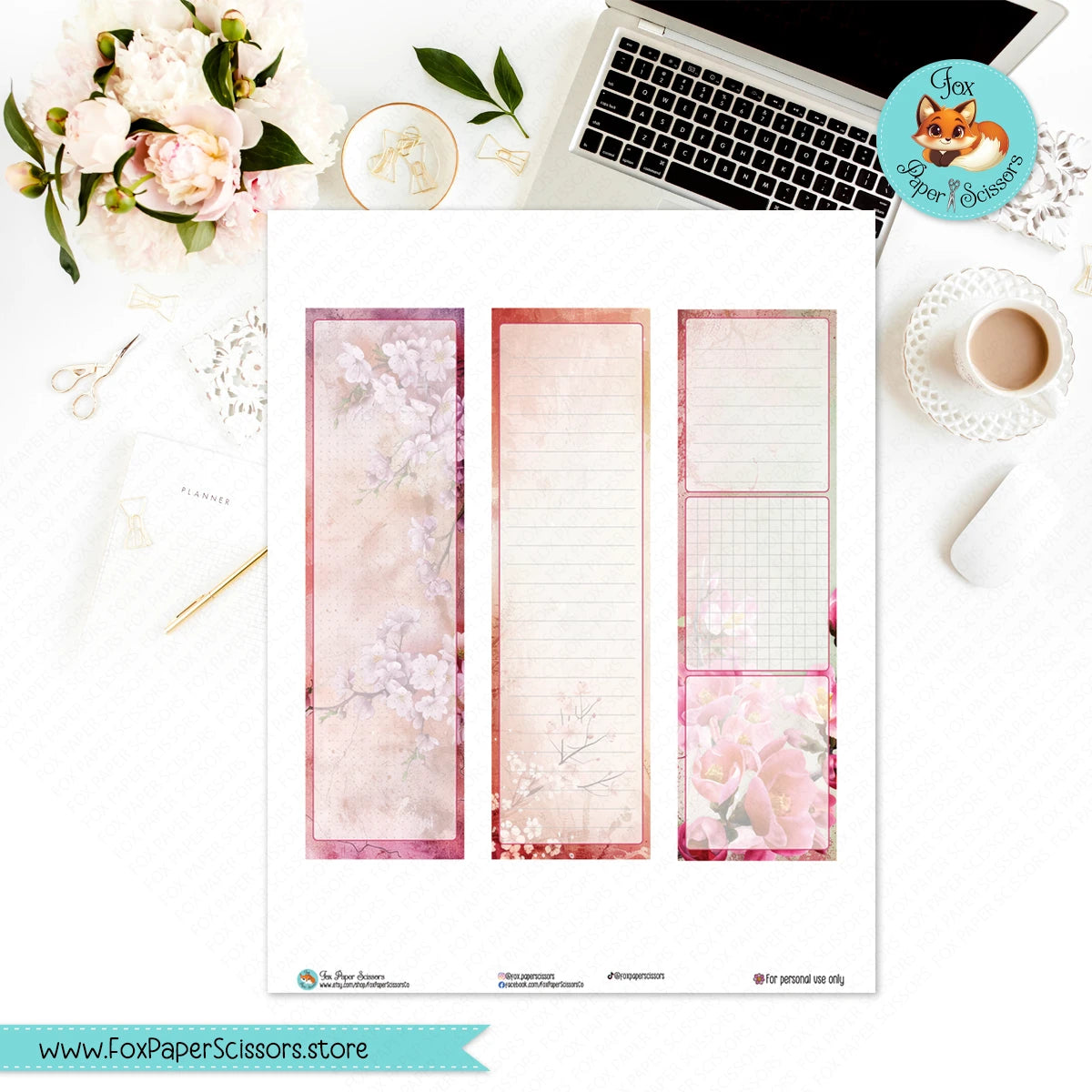 Sakura Garden | Hobonichi Cousin Printable Monthly Dashboard