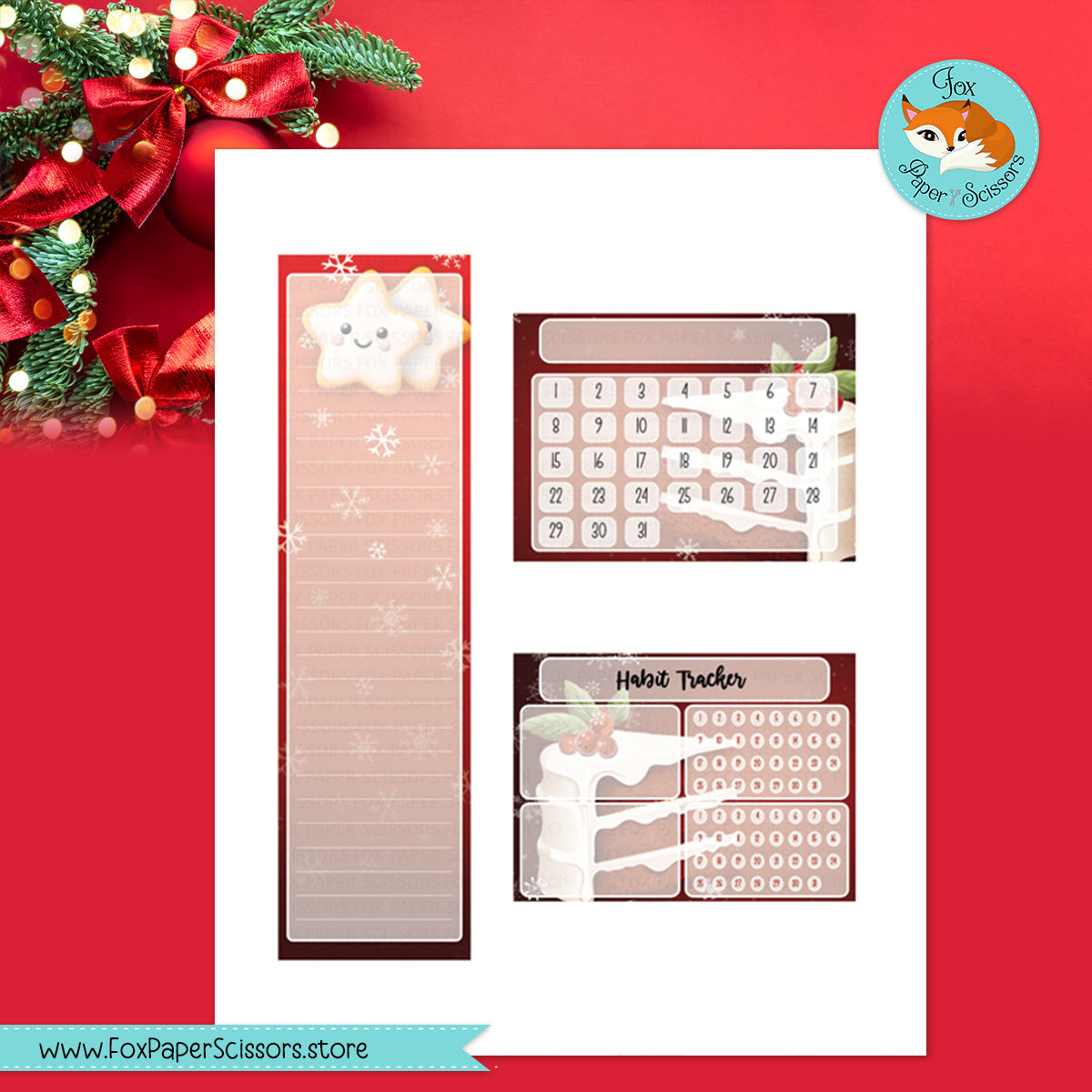 Christmas Treats | HP Printable Monthly Dashboard