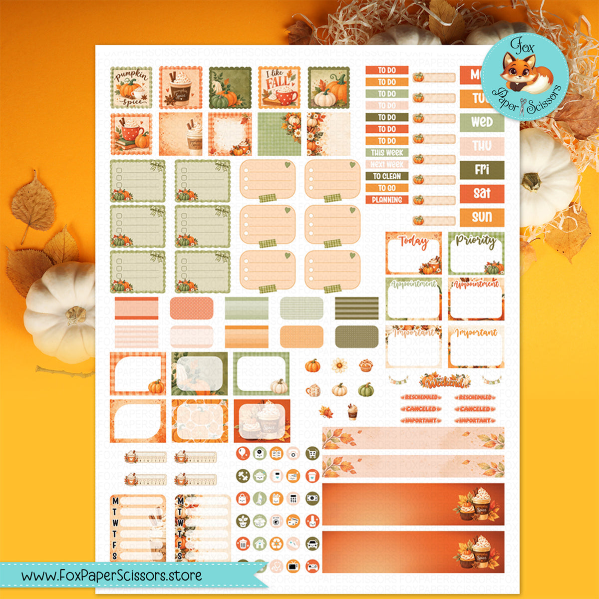 Pumpkin Spice | Hobonichi Weeks Printable Weekly Kit