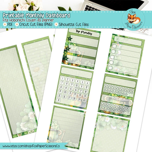 St. Patrick's Day | Hobonichi Printable Monthly Dashboard