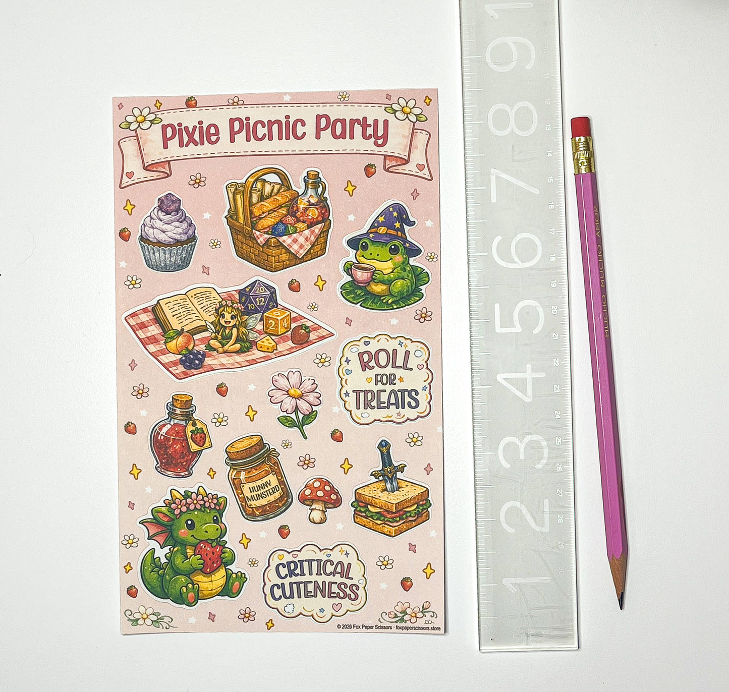 Pixie Picnic Party D&D Sticker Sheet