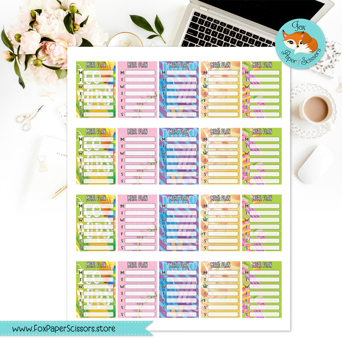 Popsicles | Printable Meal Planner Stickers 7x9 VL